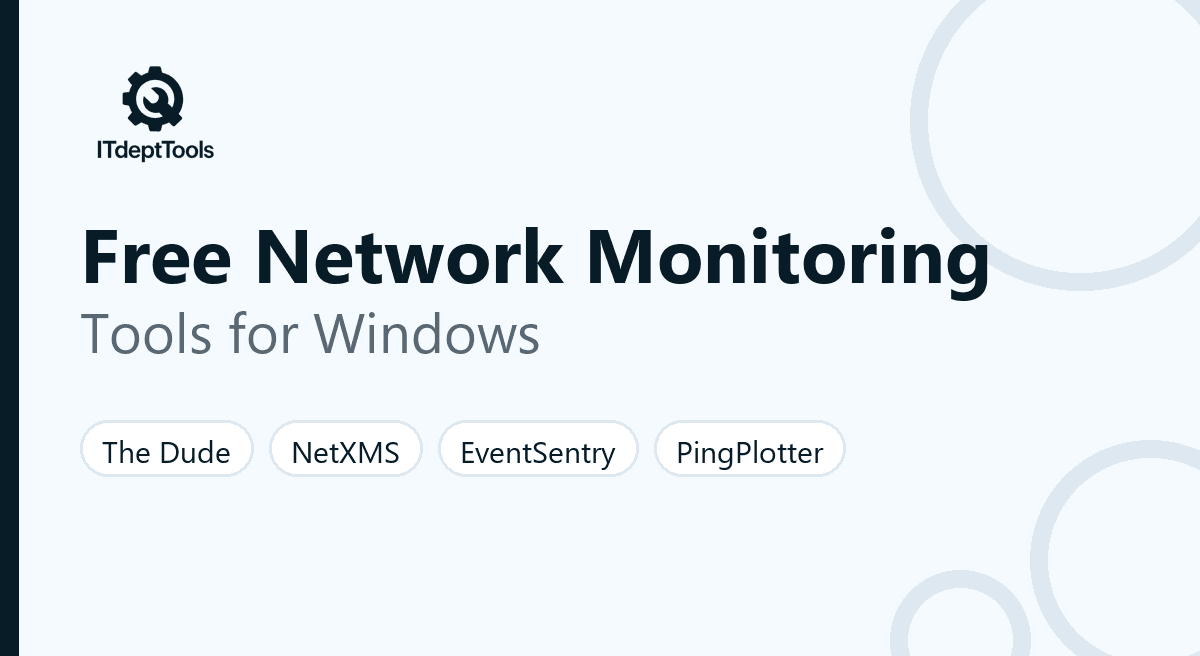 Free network monitoring tools for Windows: The Dude, NetXMS, EventSentry and PingPlotter