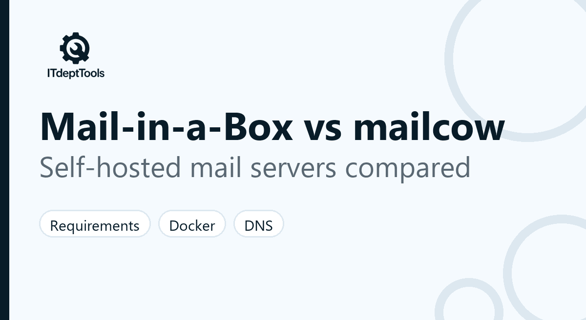 Mail-in-a-Box vs mailcow comparison cover
