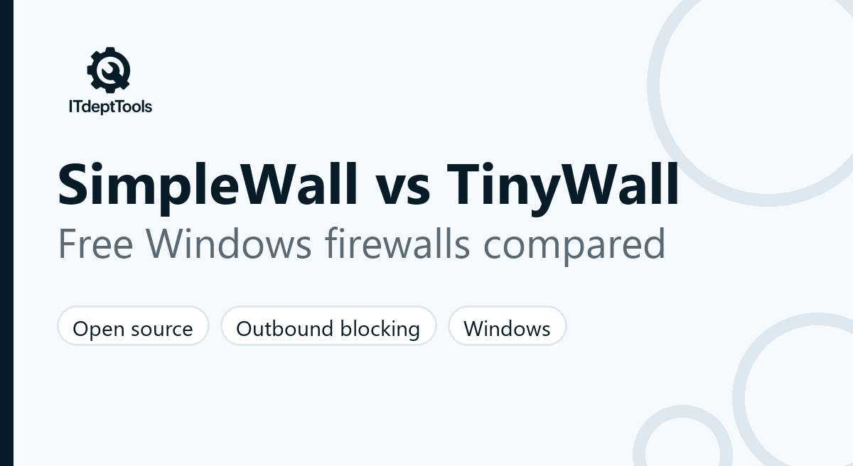 SimpleWall vs TinyWall comparison of free Windows firewalls